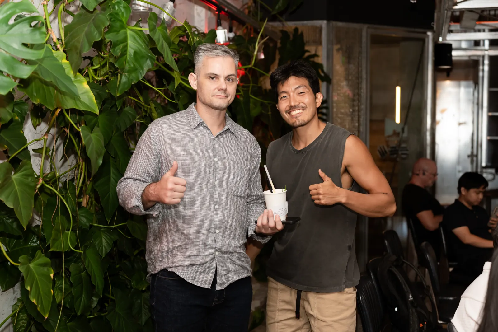 Joe Bellissimo with a community member at The PowerHouse